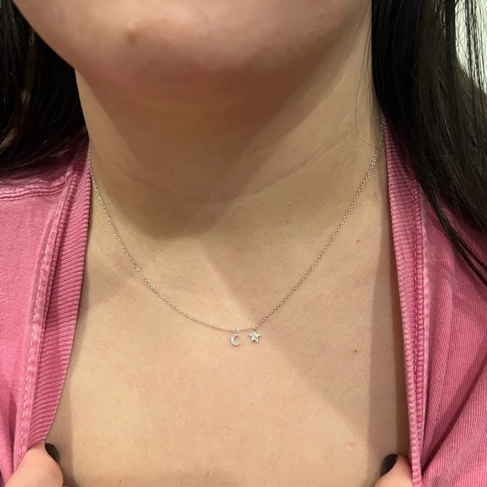 Meira T Mini moon and star necklace